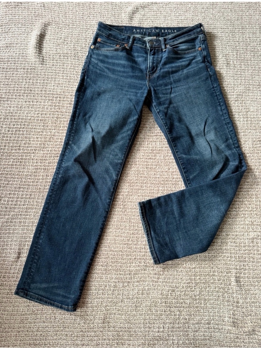 American Eagle Outfitters Men's Dark Blue Straight Jeans